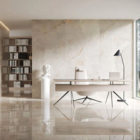 Invisible White Polished Glazed Porcelain Tiles in Office