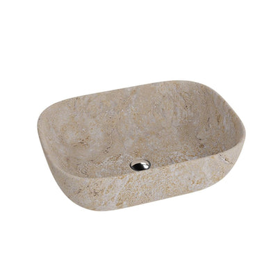 Apate ceramic countertop basin in beige stone effect