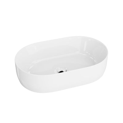 Koke Grande oval countertop basin in white gloss, 535 x 315 mm