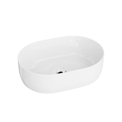 Koke oval countertop basin in white gloss