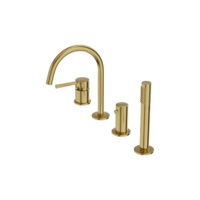 Orion 4-Hole Bath Mixer Tap Set — Brushed Gold