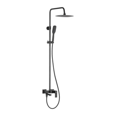 KFA Logon rainshower set with folding bath spout in matt black