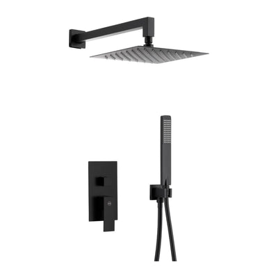 KFA Logon concealed rainshower set in matt black