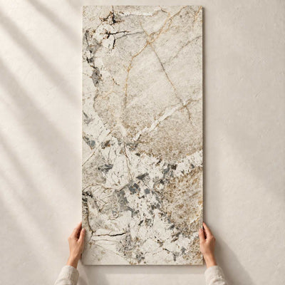 Linori Naturale Matt 120x60cm – full tile held in hands – product render