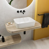 Luneza White Countertop Washbasin in BathroomLuneza Grande Countertop Washbasin in Bathroom