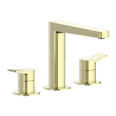 Malaga 3-Hole Countertop Washbasin Mixer — Brushed Gold