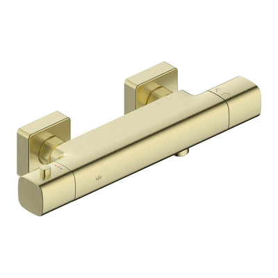 Malaga Wall-Mounted Thermostatic Shower Mixer — Brushed Gold