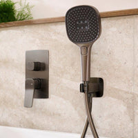 Malaga Wall-Mounted Concealed Shower Mixer with Handset - Black - KFA