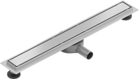 Brushed chrome linear drain front facing image