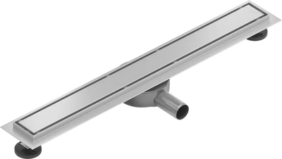 Brushed chrome linear drain front facing image