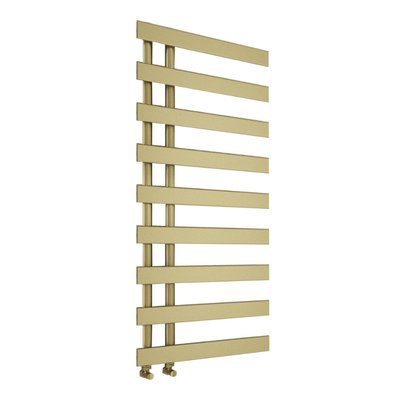 Milton Designer Offset Towel Radiator – Brushed Brass or Chrome — Brushed Gold / 1156x500mm