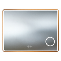 Glam Brushed Copper Rectangular Wall Mirror 80×60 cm