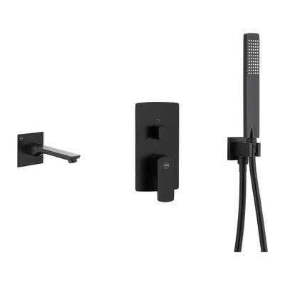 KFA Mokait concealed bath set in matt black