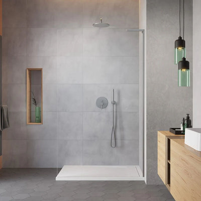 Modo SL Brushed Nickel Wetroom Screen in Bathroom