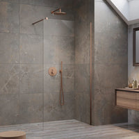 Modo New II 8mm Walk-In Screen Clear Glass  - Brushed Copper Profile