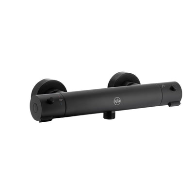 KFA Moza wall-mounted thermostatic shower mixer in matt black