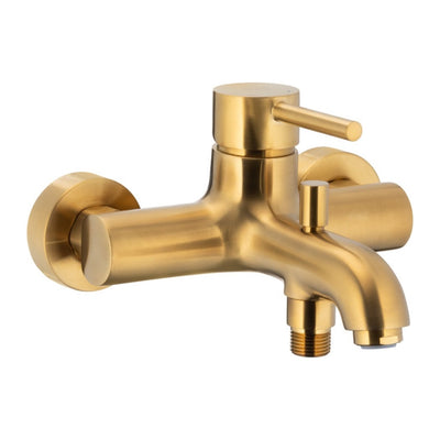 Moza Wall-Mounted Bath Mixer — Brushed Gold