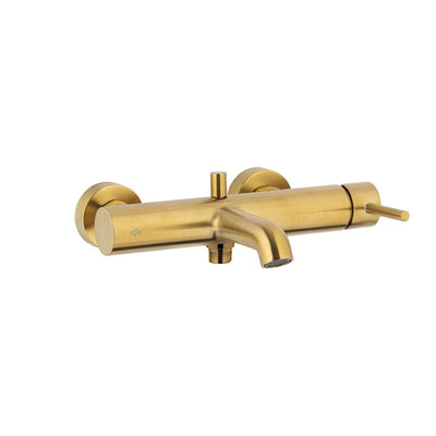 Moza Horizontal Wall-Mounted Bath Mixer — Brushed Gold