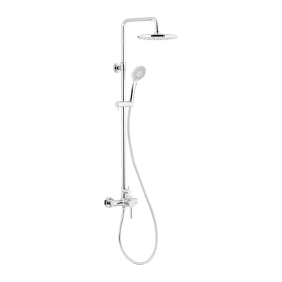 KFA Moza exposed rainshower set with manual mixer in chrome