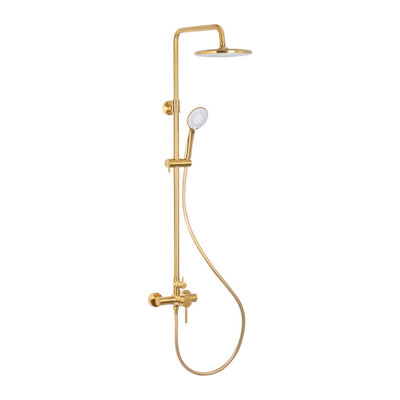 Moza Rainshower Set with Manual Shower Mixer — Brushed Gold