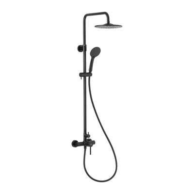 KFA Moza exposed rainshower set with manual mixer in matt black