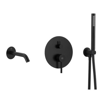 KFA Moza concealed bath set with 3-function mixer in matt black