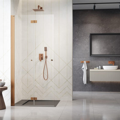 Radaway Nes Walk-In Shower Enclosure KDD B - 6mm Safety Glass, 8 Finishes — Brushed Copper / 800mm / Left