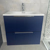 Phoenix Oklahoma blue Vanity Unit & Basin with Chrome Handles