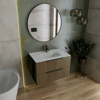 Phoenix Wood Black Vanity Unit with Countertop – 600mm & 800mm - 600mm Basin - Bathroom Store Ireland