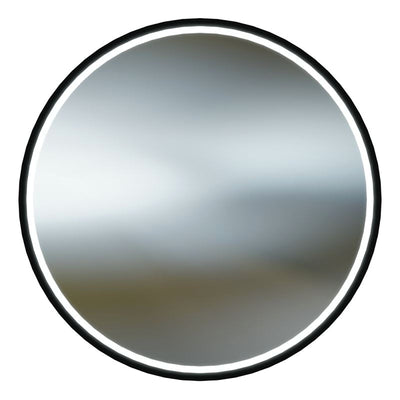Dafne Round LED Bathroom Mirror | Black Frame