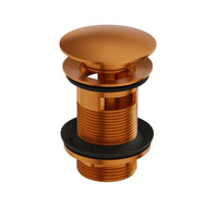 Orion Brushed Copper Click-Clack Basin Waste (With Overflow) - Bathroom Store