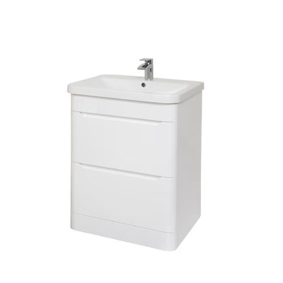 Eve White Gloss 500mm Floor Standing Unit & Basin