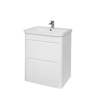 Eve White Gloss 600mm Floor Standing Unit & Basin