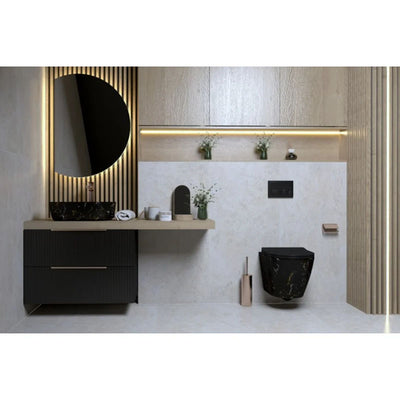 Phoenix Oklahoma Black Vanity Unit & Basin in Bathroom