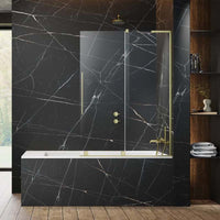 Radaway 8mm Furo PND II Bath Screen Brushed Gold in Bathroom