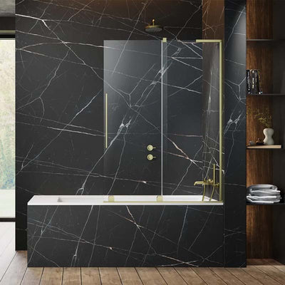 Radaway 8mm Furo PND II Bath Screen Brushed Gold in Bathroom