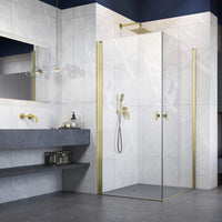 Radaway NES KDD I Premium 6mm Shower Enclosure Brushed Gold - Installed