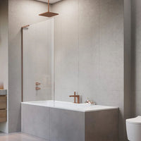 Radaway Brushed Copper 8mm Modo PNJ II Bath Screen in Bathroom