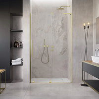 Radaway Furo Brushed Gold DWJ Premium Sliding Door in Bathroom