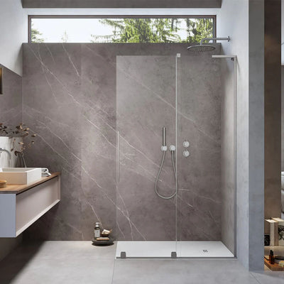 Radaway Furo Brushed Nickel Sliding Screen in Bathroom