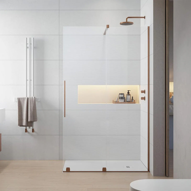 Radaway Furo Sliding Walk-In Shower Screen - Brushed Copper – Bathroom ...