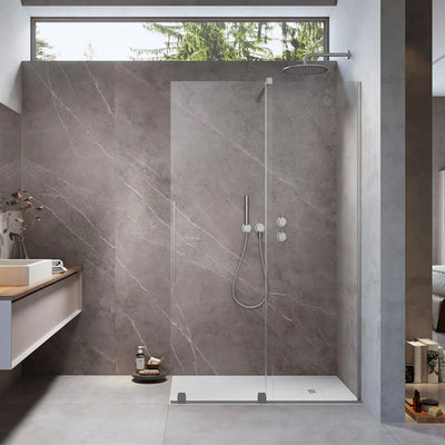 Radaway Furo Sliding Walk-In Shower Screen - Brushed Nickel