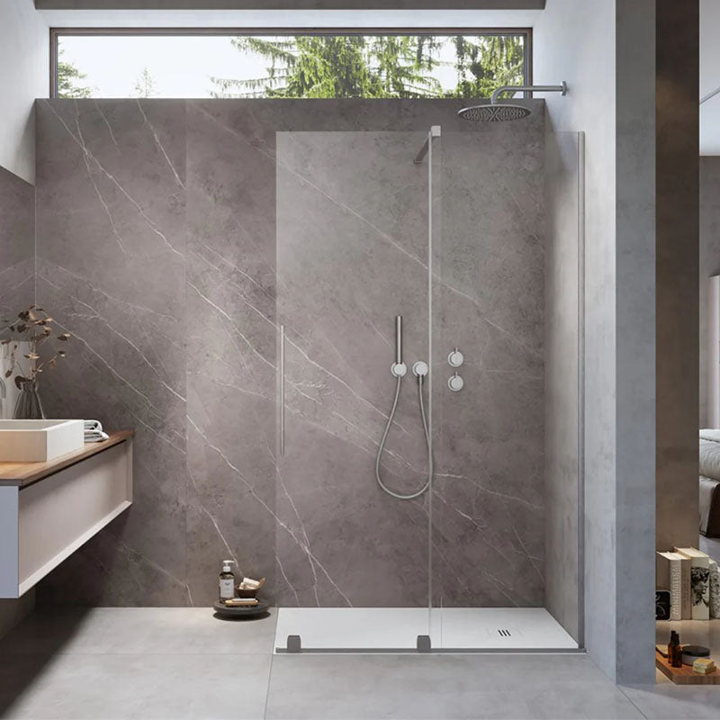 Radaway Furo Sliding Walk-In Shower Screen - Brushed Nickel