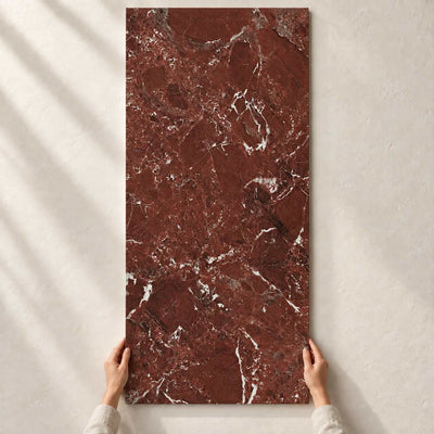 Ravero Wine Structure Matt 120x60cm – full tile held in hands – product render