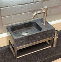 Atlas IV RVS Frame with Stone Basin 40cm x 22cm - Bathroom Store Ireland