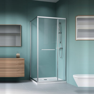 Radaway Alienta SD II chrome shower enclosure, full height view