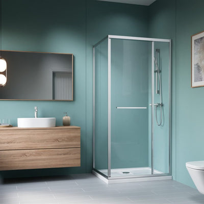 Radaway Alienta SD II sliding corner shower enclosure in chrome