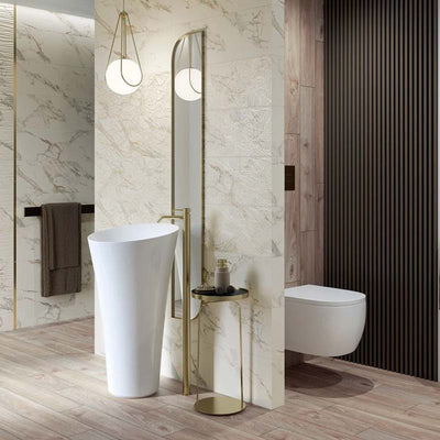 Serene Bianco Inserto Tiles in Bathroom