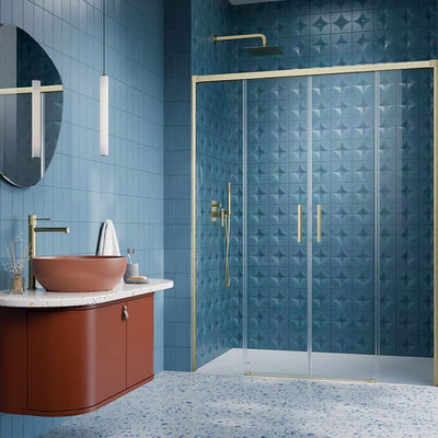 IDEA 8 DWD Shower Door - Brushed Light Gold