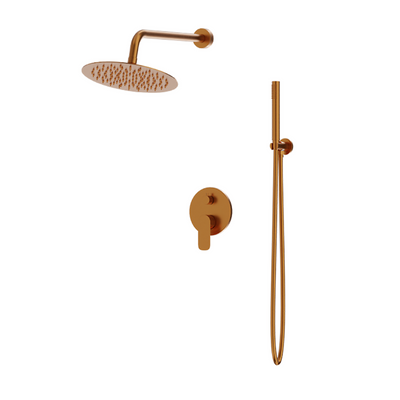 Spark Concealed Shower Set with Rain Shower — Brushed Copper